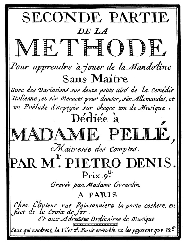 Pietro Denis - Methode Pour apprende  Jouer de la Mandoline Sans Matre