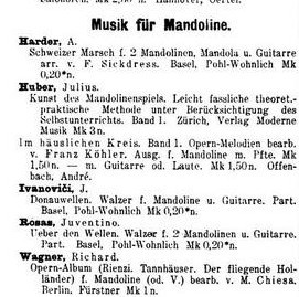 Julius Huber - Kunst des Mandolinenspiels; Leicht fassliche theor.-praktische Methode unter Berücksichtigung des Selbstunterrichts; Band 1