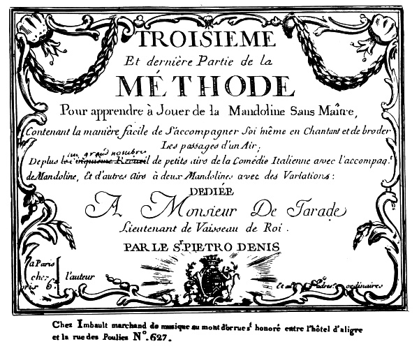 Pietro Denis - Methode Pour apprende  Jouer de la Mandoline Sans Matre